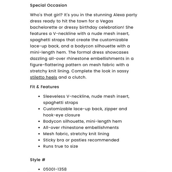 Windsor Alexa Blue Rhinestone Embellished Spaghetti Strap Mini Dress size medium - Picture 4 of 8